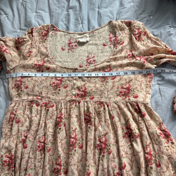 Ralph Lauren Denim & Supply Floral Red and Tan Gauze Dress. Size Large Spring. - Picture 11 of 13